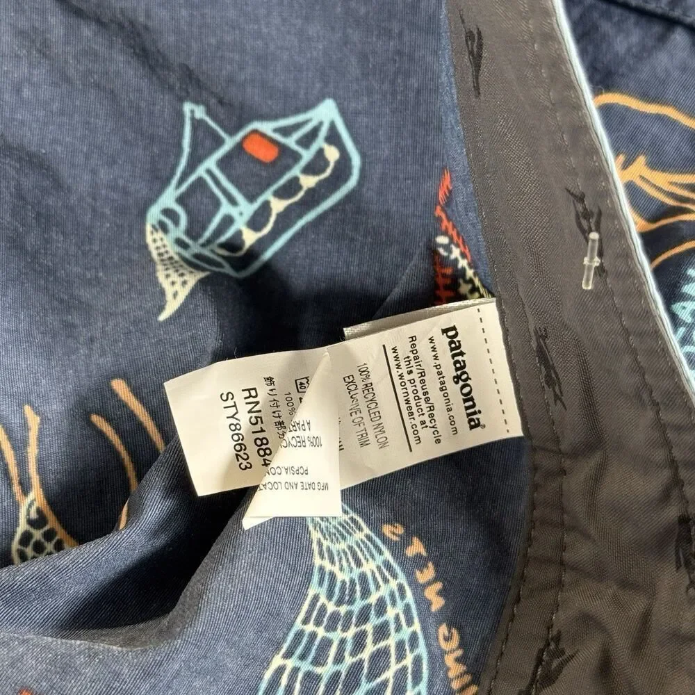 Patagonia Sz  38 Wavefarer Board Shorts Swim Trunks Clean Ocean Currents NWOT